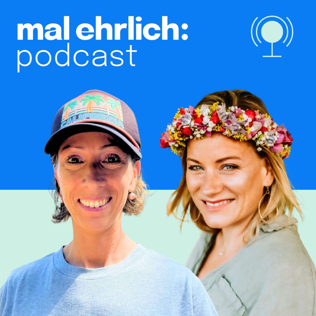 Episodenlogo des mal ehrlich Podcasts mit Andrea Jansen und Nicole Rast Dieziger