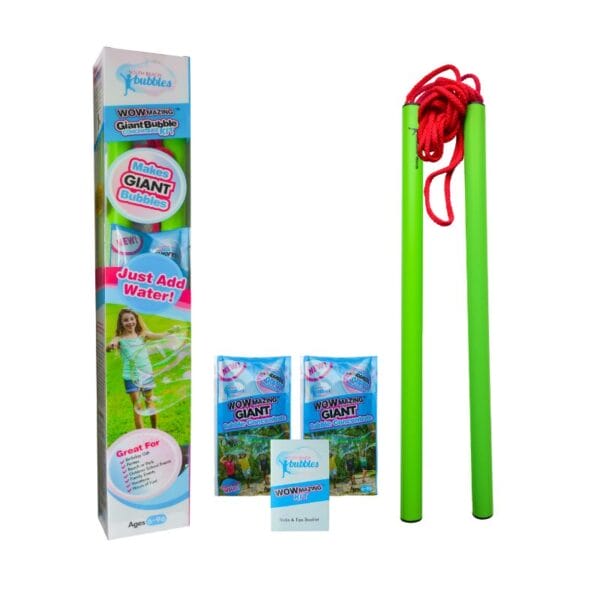 Das Bubbles Seifenblasen Set enthält alles, was du brauchst, um grosse und farbenfrohe Seifenblasen zu erzeugen.