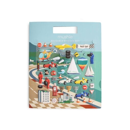 Perfekt für unterwegs: Wiederverwendbare Sticker sorgen für kreativen Spielspass ohne Klebereste – ideal für kleine Entdecker:innen ab 3 Jahren.