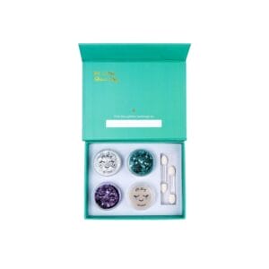 Bio Glitzer von Oh Flossy – sicher für Kinder, pflanzenbasiert und biologisch abbaubar. Perfekt für kreative Schminklooks & Kinderpartys. Passt ideal zu Face Paint & Badebomben.