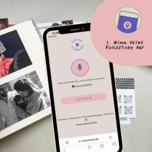 Voicestories Mini sind personalisierbare Audio-Sticker im kleinen Format – perfekt, um Sprachnachrichten auf Postkarten, Geschenken oder in Fotoalben kreativ und emotional festzuhalten.