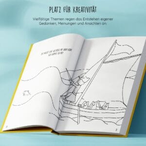 Dieses Journal für Kids lädt Kinder ein, ihren Alltag festzuhalten: kurze Fragen, Mini-Challenges und viel Platz zum Zeichnen, Schreiben und Entdecken. Es fördert Kreativität, Achtsamkeit und Schreibfreude.