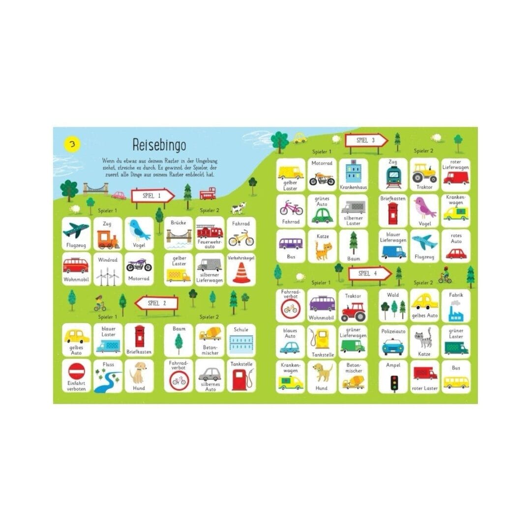 Entdecke die Usborne Mitmachbücher für Kinder: Über 90 Rätsel im Ferien-Mitmachspass und handliche Reisespiele im Usborne Minis. Ideal für unterwegs!