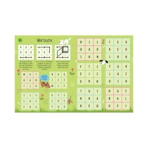 Entdecke die Usborne Mitmachbücher für Kinder: Über 90 Rätsel im Ferien-Mitmachspass und handliche Reisespiele im Usborne Minis. Ideal für unterwegs!