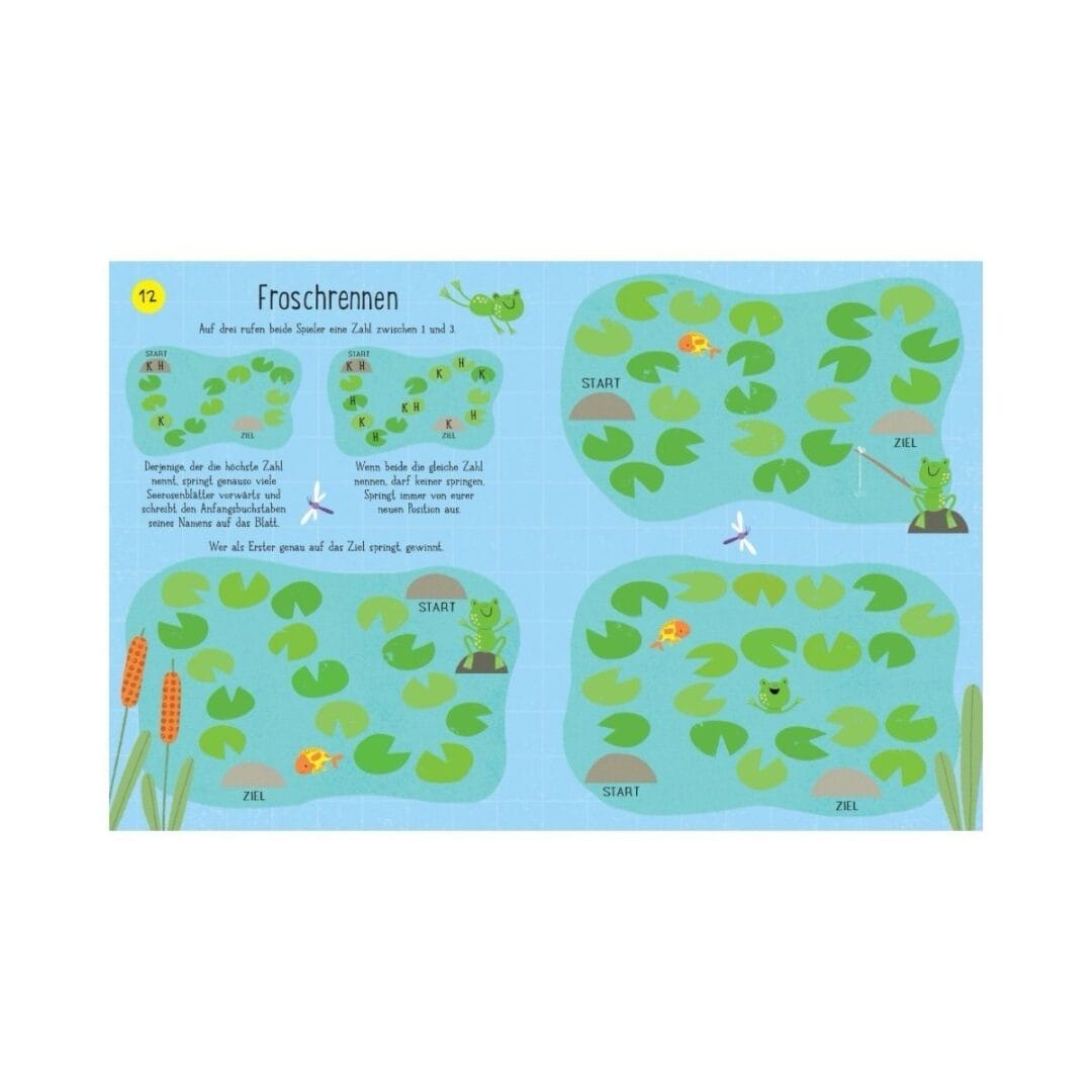 Entdecke die Usborne Mitmachbücher für Kinder: Über 90 Rätsel im Ferien-Mitmachspass und handliche Reisespiele im Usborne Minis. Ideal für unterwegs!