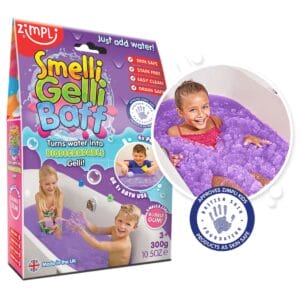 Entdecke mit dem Smelli Gelli Baff einzigartigen Badespaß – Wasser wird zu buntem Schleim und wieder zurück, hautfreundlich und biologisch abbaubar.