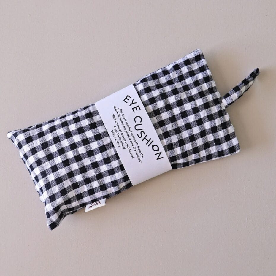 Augenkissen 🍋🖤❤️ – Leinsamen- und Lavendelfüllung, 100 % Bio-Baumwolle, kühlend und erfrischend für müde Augen.