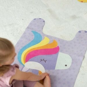 Kinder-Yogamatte Emmi 🦄 | Kimi 🐱 | Leo 🦁 – rutschfest, waschbar & perfekt für kleine Yogis.