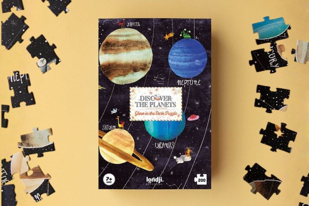 Entdecker-Puzzle "Discover the Planets" von Londji – Fördert spielerisch Wissen über das Sonnensystem.