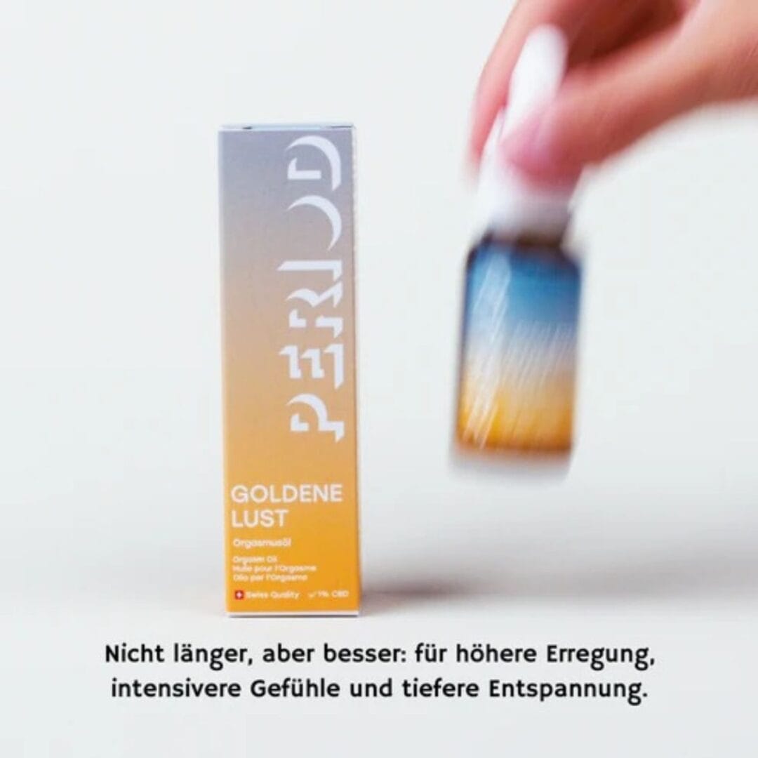 Das Orgasmusöl Goldene Lust ist gemacht für höhere Erregung, intensivere Gefühle und tiefere Entspannung.