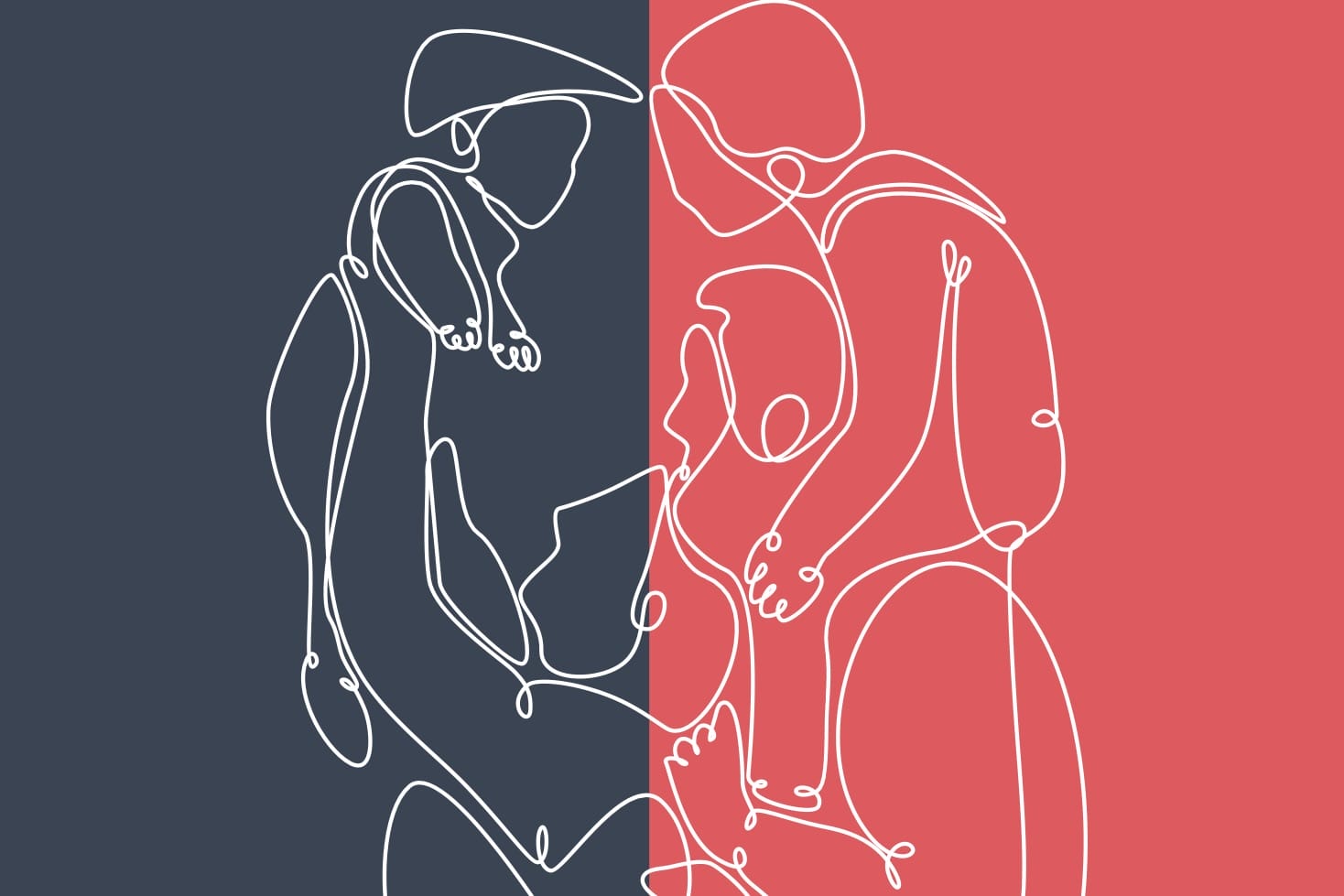 Eine Illustration zeigt eine vierköpfige Familie im Bericht vom Familienbarometer