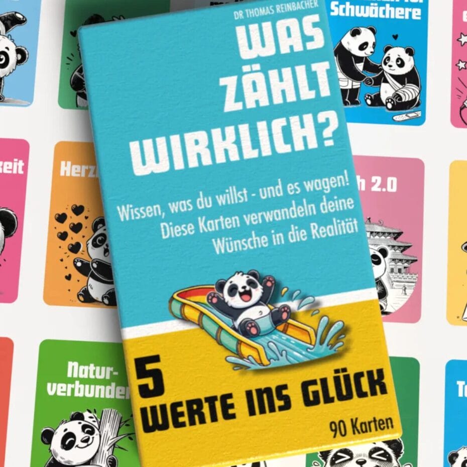 Das Kartenset "5 Werte zum Glück" enthält 90 Karten für mehr Klarheit, Mut und Sinn im Leben