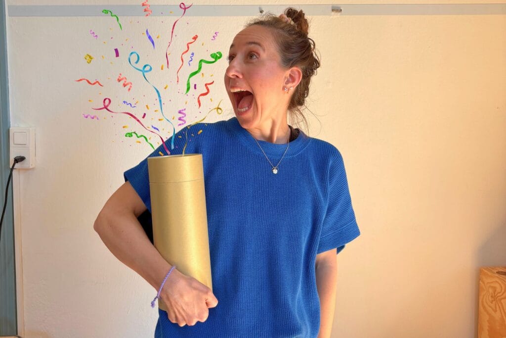 Wiederverwendbare Tischbombe zum selber befüllen und bemalen - das ideale Abschiedsgeschenk für Schule, Kindergarten, Spielgruppe und Kita!