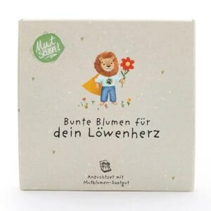 Pflanzkästchen mit Wildblumensaatgut zum Schulanfang – nachhaltig, bio-zertifiziert, direkt bepflanzbar. Das kreative Geschenk für Kinder.