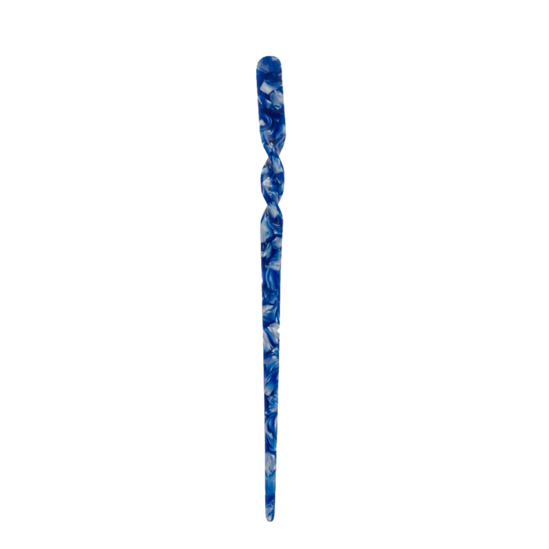 Elegante Haarnadel aus 5 mm dickem Acetat mit Twist-Ende für Chignon und Dutt – hält zuverlässig, ohne an den Haaren zu ziehen. In vier Farben erhältlich.