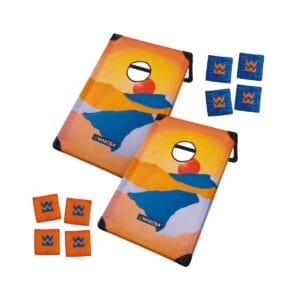 Waboba Cornhole Travel Set: 2 leichte Boards, 8 Bohnensäckchen, Tragetasche inklusive. Schnell aufgebaut, ideal für Garten, Strand & unterwegs.