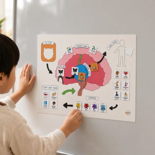 Alarmsystem im Gehirn: Erklärtafel für Kinder
