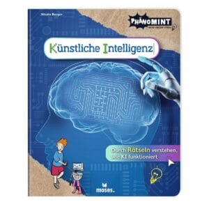 Wie funktioniert KI wirklich? Das Rätselbuch erklärt Kindern ab 10 Jahren künstliche Intelligenz mit Labyrinthen, Suchbildern und Knobeleien.