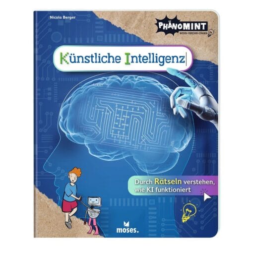 Wie funktioniert KI wirklich? Das Rätselbuch erklärt Kindern ab 10 Jahren künstliche Intelligenz mit Labyrinthen, Suchbildern und Knobeleien.