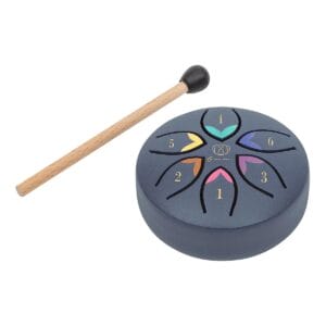 Die Mini-Zungentrommel Lotus klingt ganz ohne Vorkenntnisse harmonisch – ideal für Meditation, Yoga und kurze Ruhemomente im Alltag zwischendurch.