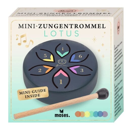 Die Mini-Zungentrommel Lotus klingt ganz ohne Vorkenntnisse harmonisch – ideal für Meditation, Yoga und kurze Ruhemomente im Alltag zwischendurch.