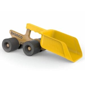 Schaufeltruck aus Buchenholz mit 180°-drehbarer, abnehmbarer Schaufel. Leise Gummi-Räder für drinnen und draussen, geeignet für Kinder ab 12 Monaten.
