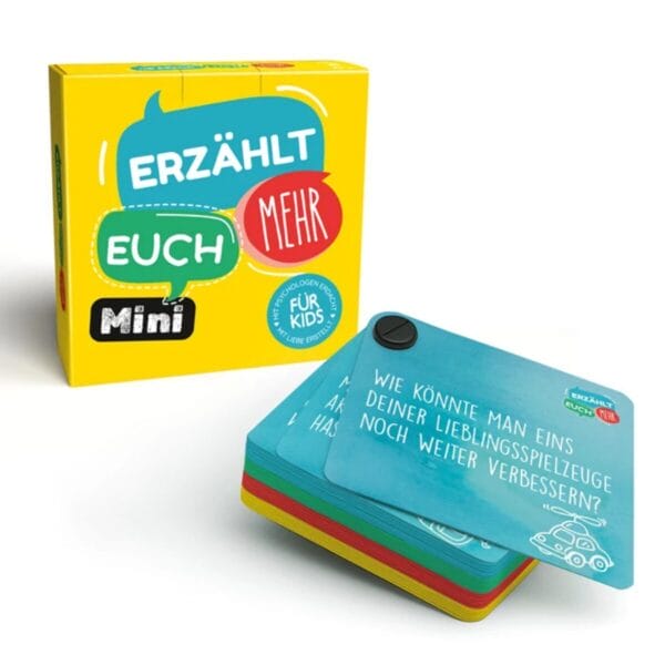 60 Fragekarten im Taschenformat: witzige & tiefsinnige Gespräche für die ganze Familie, ab 6 Jahren. Ideal für unterwegs, im Auto oder am Tisch.