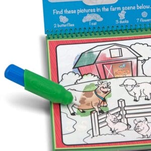 Wasser statt Farbe: Das Wassermalbuch von Melissa & Doug lässt Bilder erscheinen und wieder verschwinden – wiederverwendbar, für unterwegs, ab 3 Jahren.