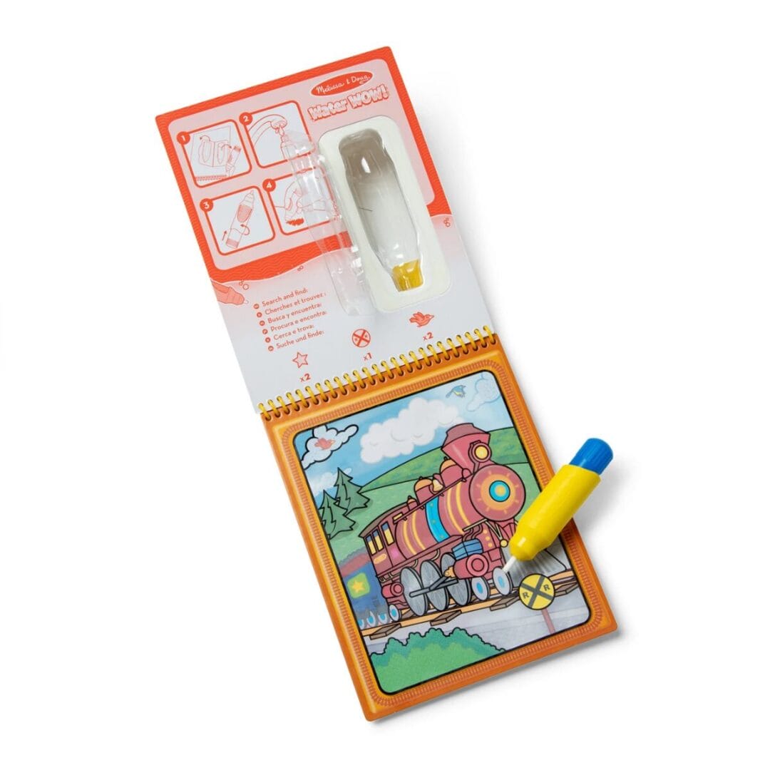 Wasser statt Farbe: Das Wassermalbuch von Melissa & Doug lässt Bilder erscheinen und wieder verschwinden – wiederverwendbar, für unterwegs, ab 3 Jahren.