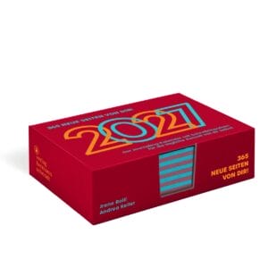 Journaling-Kalender 2027 «365 neue Seiten von dir» in roter Box mit Klappdeckel