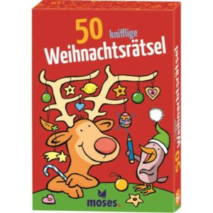 50 Rätselkarten für die Adventszeit: Suchbilder, Knobel-, Wort- und Zahlenrätsel mit Lösung auf der Rückseite. Zum selbständigen Rätseln ab 7 Jahren.