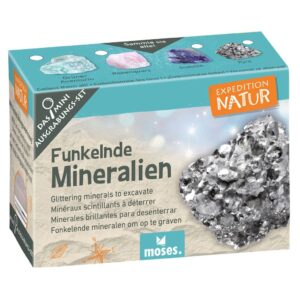 Mini-Ausgrabungsset «Expedition Natur»: Fundstück mit Meissel und Pinsel freilegen. Sechs Themen von Fossilien bis Münzen, inkl. Sammelkarte. Ab 6 Jahren.