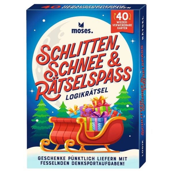 Logikrätsel für die Adventszeit: 40 wiederverwendbare Karten mit Stift – hilf dem Weihnachtsmann, die Geschenke pünktlich zu liefern. Ab 12 Jahren.