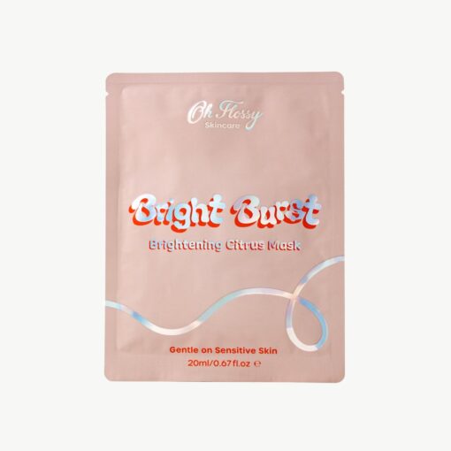 Gesichtsmaske Bright Burst von Oh Flossy in der rosa Verpackung