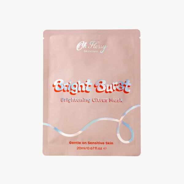 Gesichtsmaske Bright Burst von Oh Flossy in der rosa Verpackung