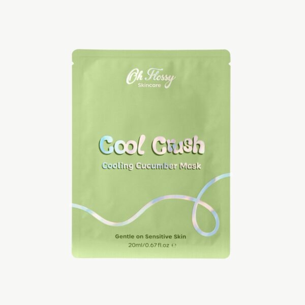Kühlende Gesichtsmaske für Tweens & Teens mit Gurke, Aloe Vera und Hyaluronsäure. Tuch aus Bambusfaser, passend für kleinere Gesichter. Vegan.